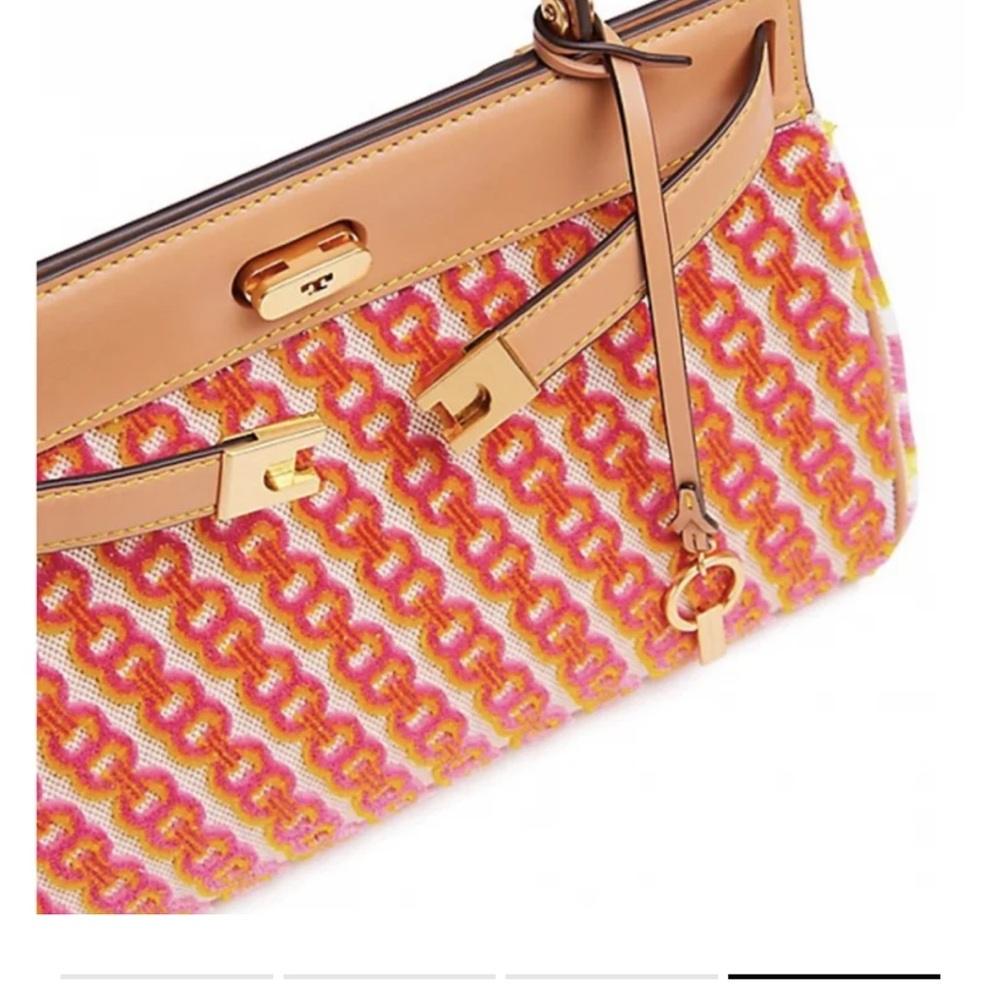 Tory Burch Lee Radziwill Satchel - Pink and Tan - Picture 3 of 10